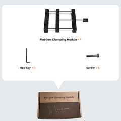 Maxmake Flat-jaw Vise for secure milling, carving, and cutting. Includes screws and hex key for CNC workholding.