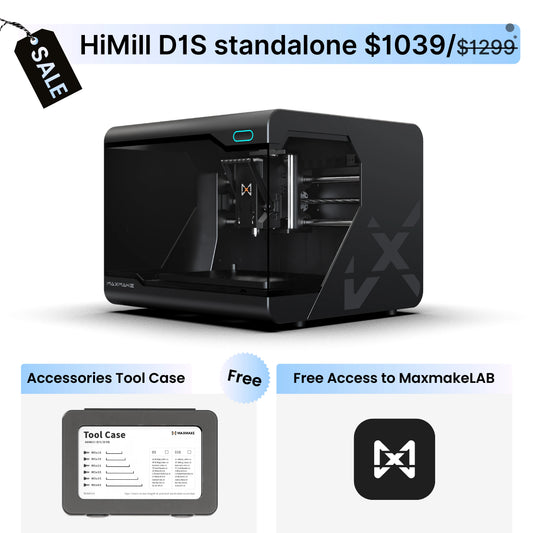 MAXMAKE HiMill D1S pro desktop CNC machine standalone unit.