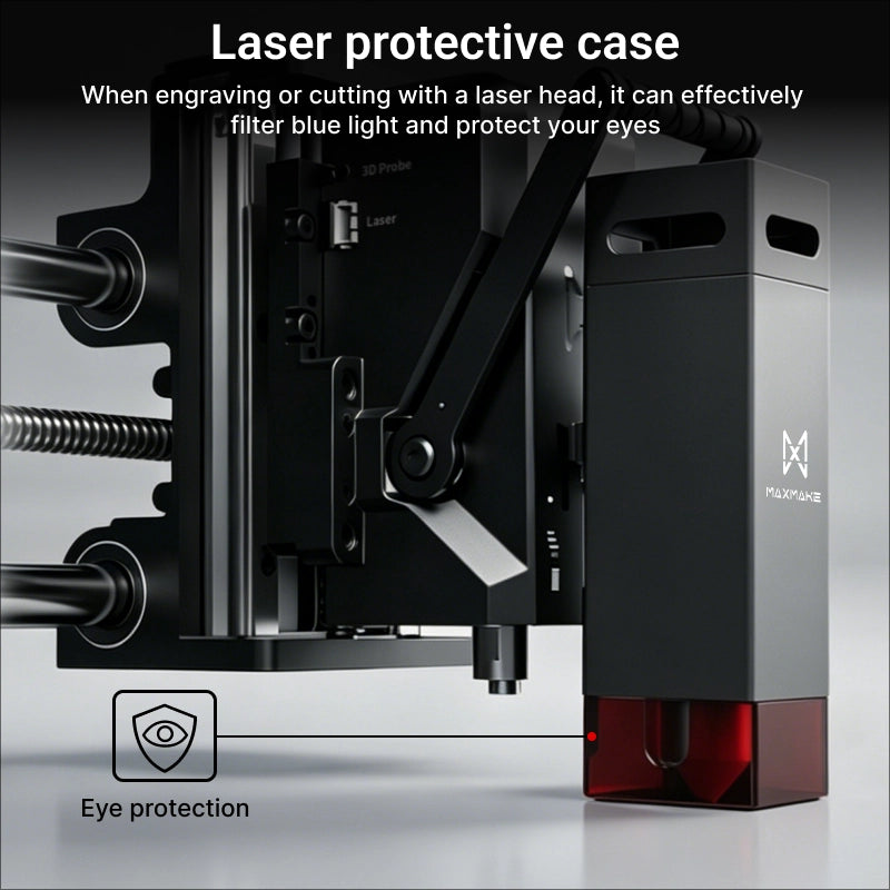 MAXMAKE laser module equipped with a built-in protective case to effectively filter blue light and ensure eye safety during use.