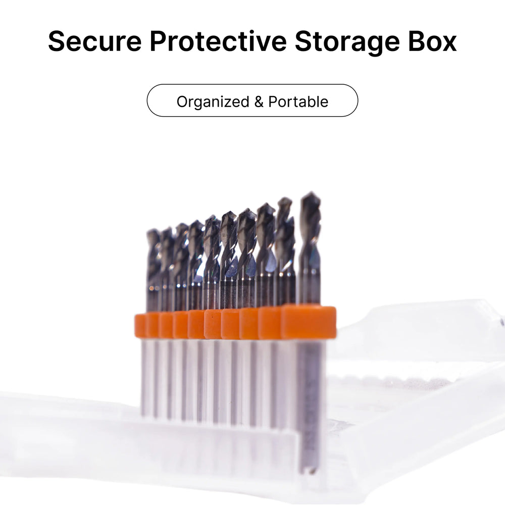 Protective Storage Case for 10pcs CNC Drill Bits, Organized and Secure Packaging for Micro Tools