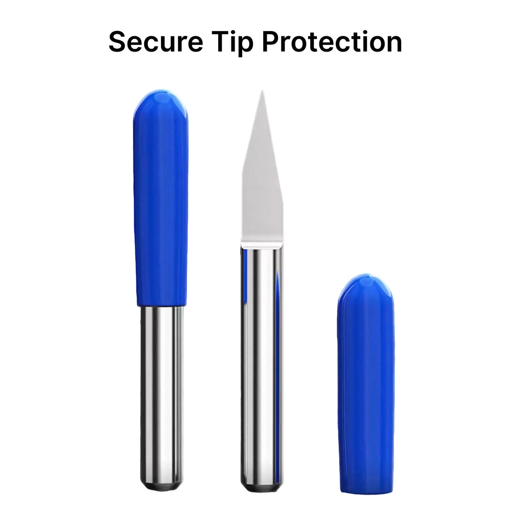 Secure Tip Protection for CNC V-Carve Engraving Bits, Protective Caps for Wood & Acrylic Carbide Tools