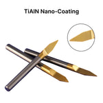 MAXMAKE Coated Carbide Engraving V-Bits for Metal, 1/8 Inch Shank Flat Bottom Bits for CNC Milling
