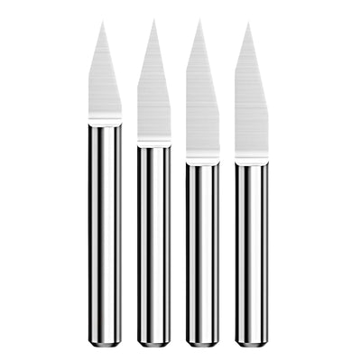 10Pcs CNC Flat Bottom Engraving Bits for Wood & PCB - 1/8" Shank